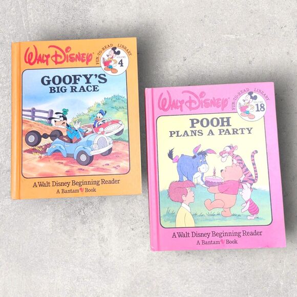 2 Walt Disney Fun To Read Library Hardcover Books VTG 1986 Number 4 & 18 Goofy - Picture 1 of 6